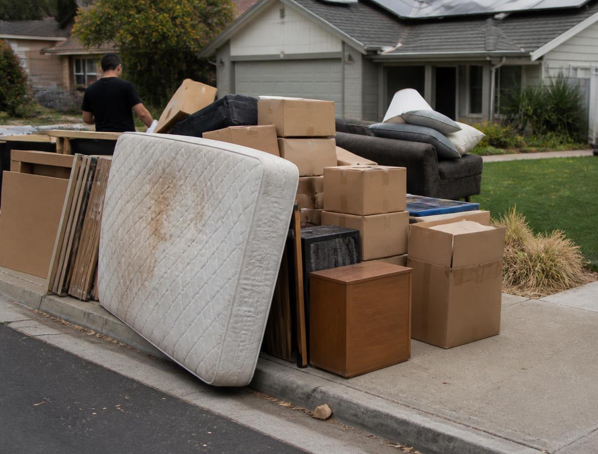 Sorted household junk ready for removal in Ottawa